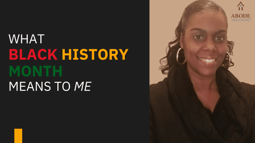 Black History Month banner with image of blog contributor Angelique
